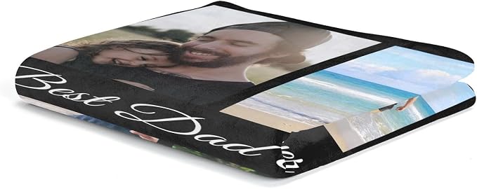 inkArts Custom Blanket with Photo, Personalized Blanket, Customized Photo Blankets, Customizable Blankets, Personalized Fathers Day Blanket Gifts for Dad Baby Kid Family Pet