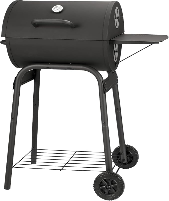 Kendane Barrel Charcoal Grill, Large Charcoal Grills with Side Shelf, Outdoor BBQ Grill,Perfect for Backyard Camping, Patio Parties and Picnics