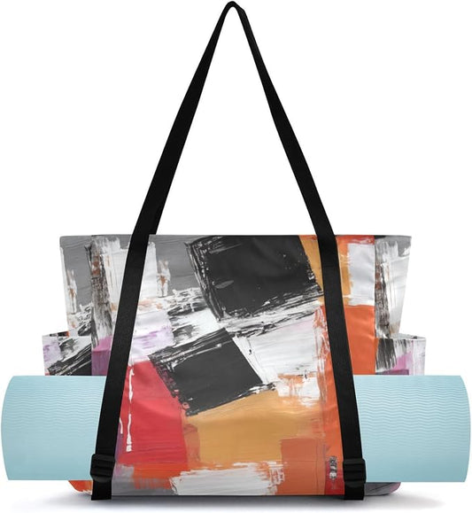 MCHIVER Yoga Bag for Women Men Large Yoga Mat Bag with Adjustable Strap Workout Bags Totes for Pilates Yoga Travel