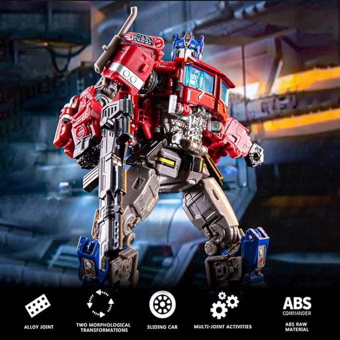 Deformation Action Figure Toy, Portable Car Model Alloy Deformed Robot Toy Gift for Kids Boys and Girls (Red 7.08 inches)