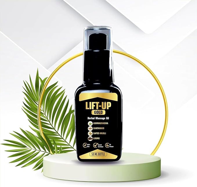 Lift UP Gold Lift Up Massage Oil for Men Enhancer Ayurvedic Massage Oil for Men 50 Ml Performance Oil restores Energy & Hardens The Relaxing Muscles Ashwagandha, Safed Musli, Shatawar, Loung