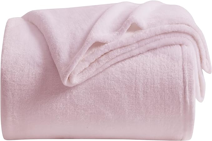 KMUSET Fleece Blanket Throw Size Pink Lightweight Super Soft Cozy Luxury Bed Blanket Microfiber