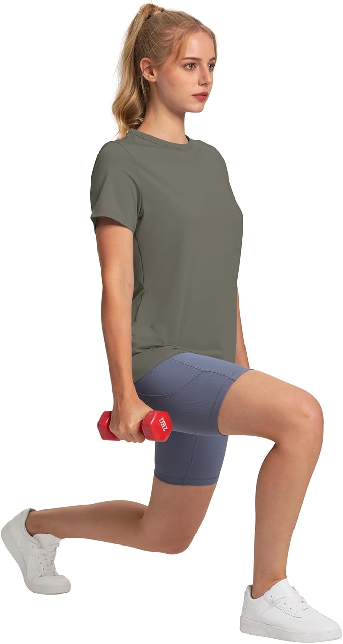 OFEEFAN Workout Tops for Women UPF 50+ Breathable Quick Dry Loose Fit T Shirt Outdoor Yoga Running Hiking Gym Tee Top