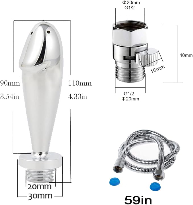 Shower Douche Enema Kit , 5 Hole Shower Douche Cleansing System,Regulator and 59inch Hose