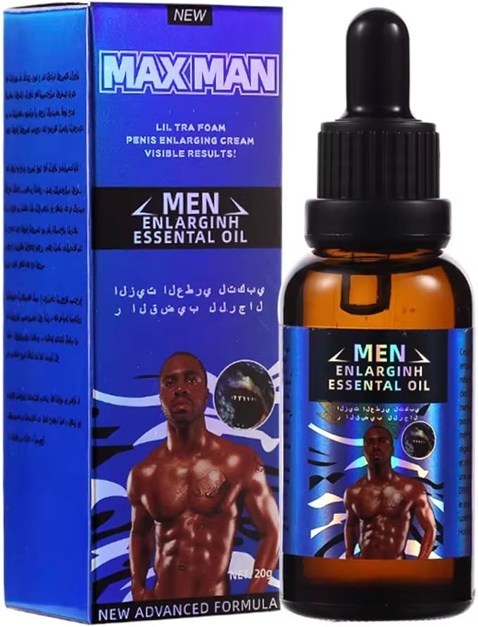 Men Massage Oil for Sex,Male Enlargement Oil, Increase Bigger,Men Energy for Care Delay Performance Boost Strength (Blue Massage Essential Oil) 1 Pack 20 Gram Male Enlarger Oil