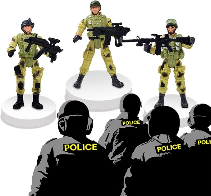 DC-BEAUTIFUL 12 Pack Military Soldier Special Forces SWAT Counter-Strikes Joint Movable Elite Model with Weapon