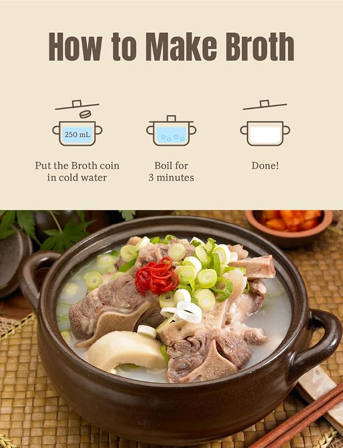Good Taste Korean Traditional Sagol Broth Coin 3.5g x 30 tablets (105g) / Basic Base Soup Stock 한국산 사골 코인 육수