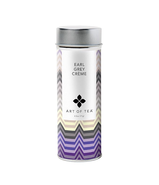 Art of Tea Earl Grey Creme 2.5oz Loose Leaf Tea in Reusable Tin, Premium Black Tea with Bergamot & Vanilla Cream Flavor, Smooth Caffeinated London Fog Tea, Gourmet Loose Tea
