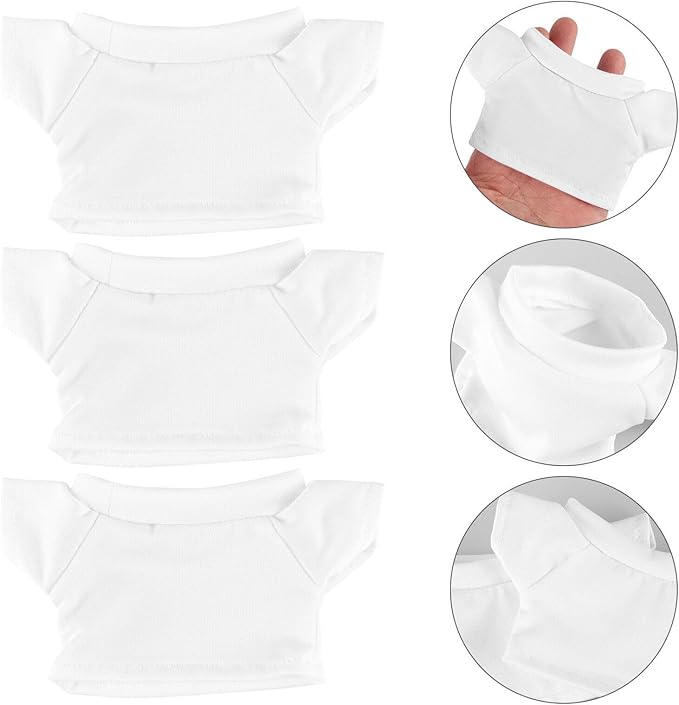 UPKOCH Bear T-Shirt for Dolls 6pcs Set Soft Cotton Easy to Wear for Parties and Weddings
