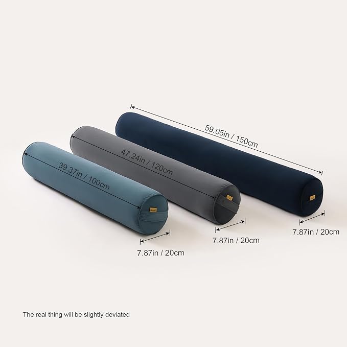 Body Pillow for Adults,Long Round Pillow,Big Cylindrical Pillow,Large Full Bolster Pillows for Side Sleepers (Charcoal Gray, 39.37"*7.87")