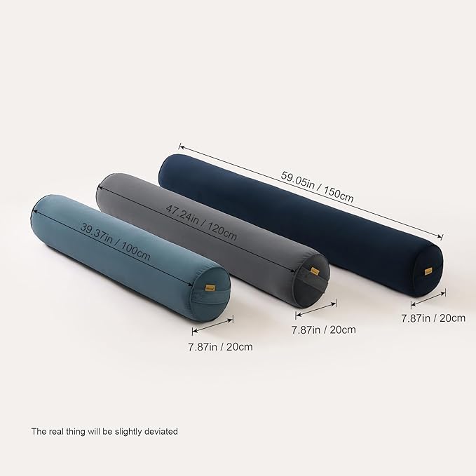 Body Pillow for Adults,Long Round Pillow,Big Cylindrical Pillow,Large Full Bolster Pillows for Side Sleepers (Slate Blue, 39.37"*7.87")