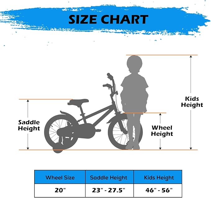 WEIZE Kids Bike,14 16 20 Inch Children Bicycle for Boys Girls Ages 3-12 Years Old, Rider Height 32-60 Inch, Coaster Brake, Multiple Color Options