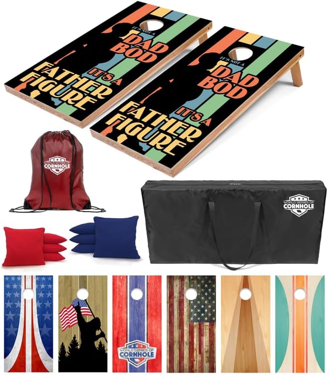 World Series of Cornhole Regulation Size Cornhole Boards - Lightweight & Durable All-Wood Construction | Backyard Bean Bag Toss Set | Outdoor Game for Tailgates & BBQs