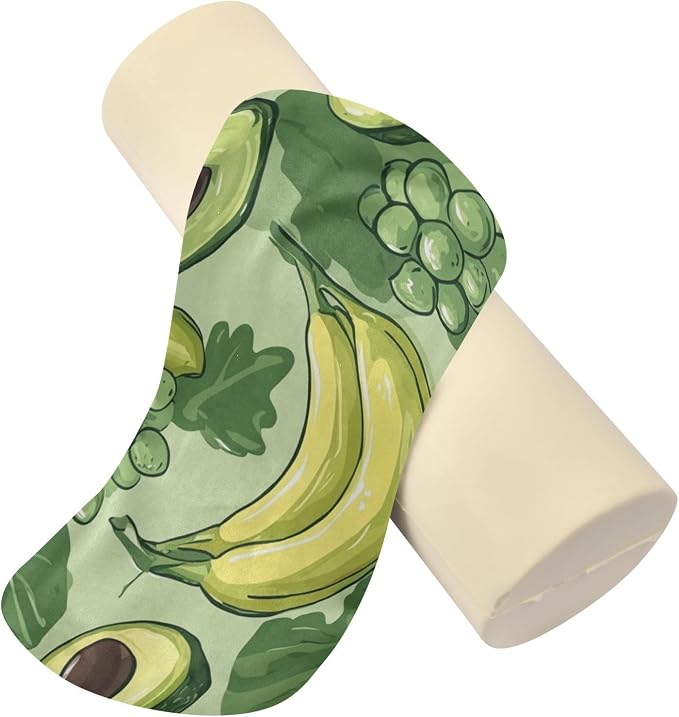 California Grapes Avocados and Bananas Neck Roll Pillow Bolster Round Health Memory Foam Long Cervical Cylinder Pillows with Removable Washable Cover for Body Bed Legs Back Yoga