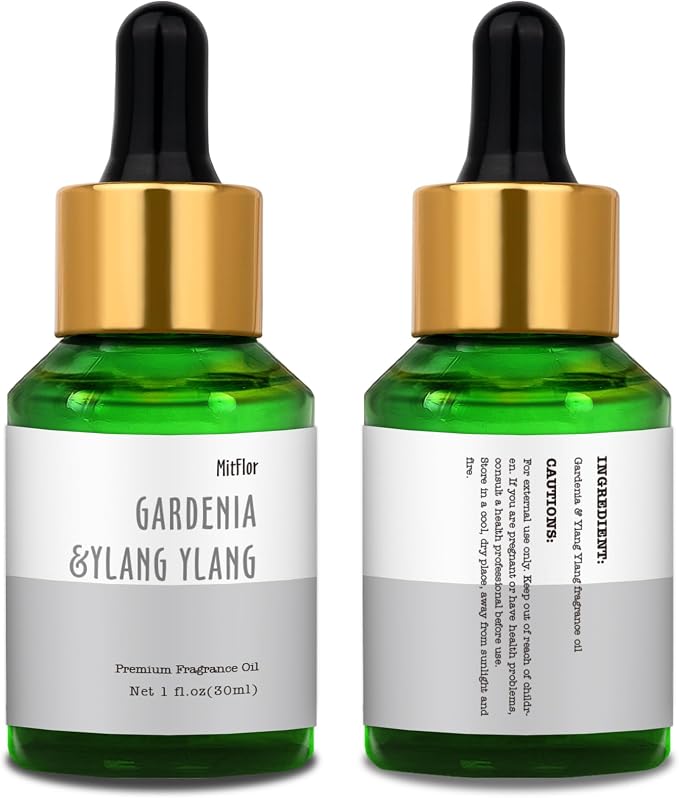 Gardenia &Ylang Ylang Fragrance Oil, MitFlor 30ml Premium Diffuser Oil Scents, Essential Oils for Diffusers, Candle & Soap Making, Romantic Floral Scents for Home Fragrance