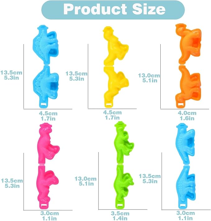 Unleash Creativity with 6 Unique Dino Molds Dough Toys Dough Accessories Set.Ideal as a Gift for Kids Aged 3-4-8 Years