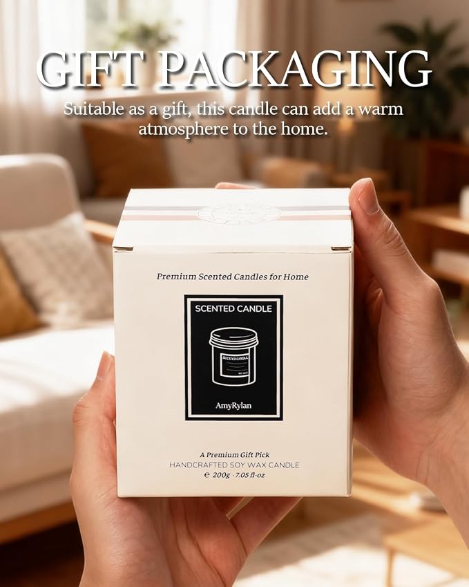 Aroma Gift for Women, Scented Candle for Home, Apple Cinnamon 7.05 oz Soy Wax 40 Hour Burn Time, Long Lasting Jar Candle, Gifts for Christmas, Halloween, Mother's Day, Aromatherapy Candle