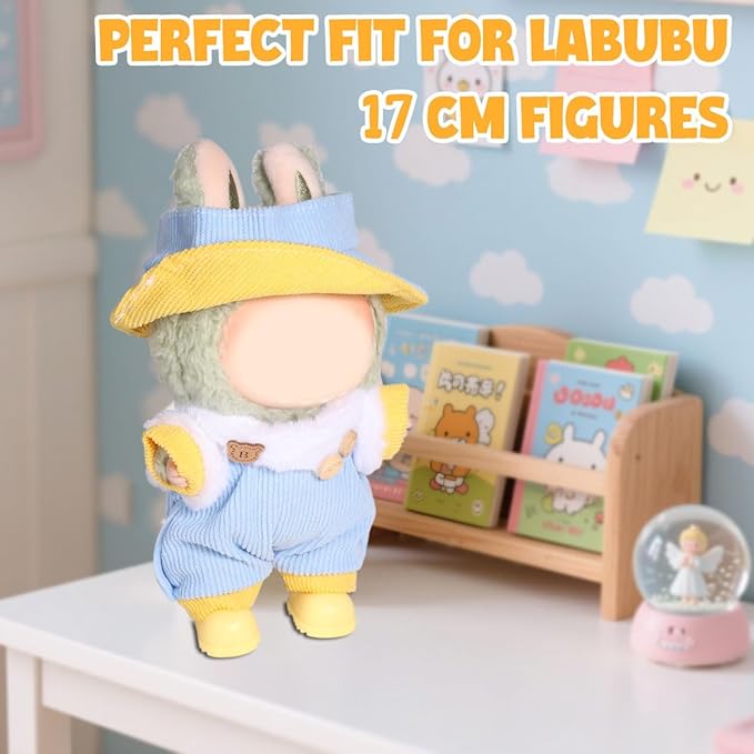 AICase for 17cm Doll Clothes/Outfit,Clothes Set for 17cm Bubu,3 Piece Set Hat Clothing for BUBU, Boys and Girls Stylish Adorable Accessories (C_Style)