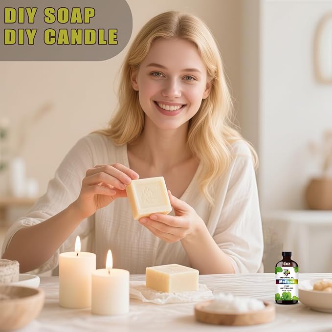 Melissa Essential Oil, Melissa Oils, for Diffuser, Humidifier, DIY Candles, Soap, Home, Office, Yoga, Massage, Gift, Essential Oil, GV77ZF Melissa Fragrance Oil - 4 fl oz (120 ml)