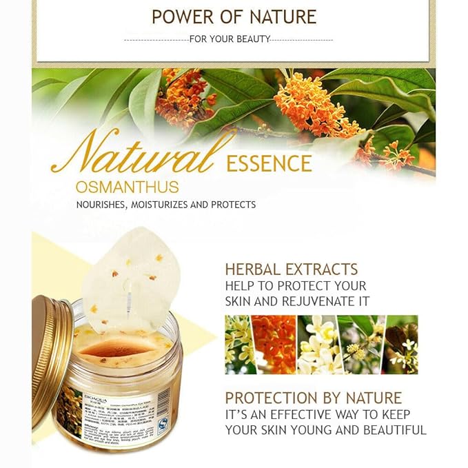 BIOAQUA Golden Osmanthus Eye Mask Gold Eye Treatment Masks Under Eye Patches Dark Circles Treatment Eye Bags Patches Puffy Eyes Anti-Wrinkle Undereye Gel Pads 80Pcs
