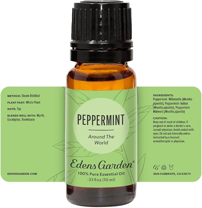 Edens Garden Peppermint Around The World Essential Oil- 100% Pure Premium Grade, Undiluted, Natural, Therapeutic, Aromatherapy, The Best for Diffuser, Candle, Laundry, Humidifiers 10 ml (.33 fl oz)