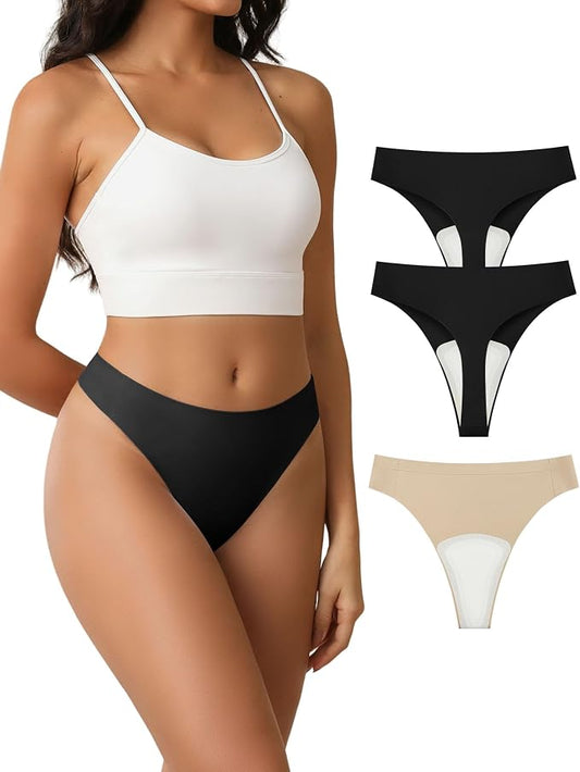 Camel Proof Underwear for Women Seamless Thongs with Camel Concealer Toe No Show Yoga Bikini Workout Panties