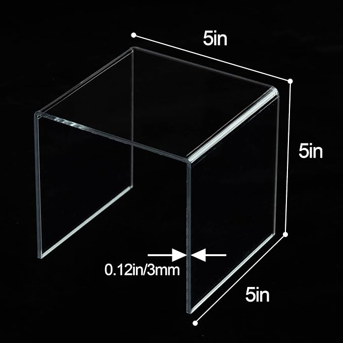 ihomecooker Acylic Riser Square Display Stand For Cupcakes, Arts and Crafts (Clear, 8P-5INCH)