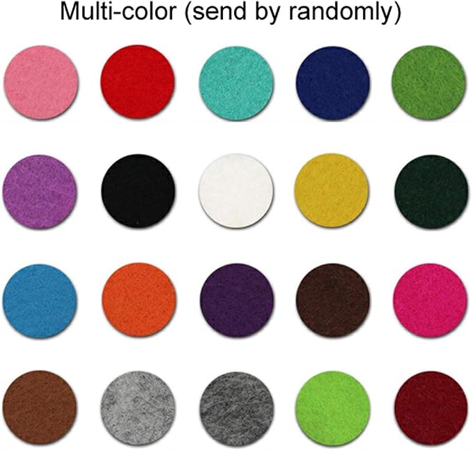 200 Pieces Car Diffuser Aromatherapy Diffuser Necklace Replacement Pads Replacement Felt Pads Essential Oil Diffuser Locket Necklace Refill Pads 17.5mm Diameter Multi-Color