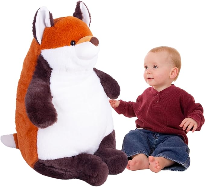 ARELUX Giant 22in Big Fox Plush Large Stuffed Animal Hugging Pillow: Soft Jumbo Sleeping Body Warm Fluffy Pillow Adorable Chubby Plushie Toy Gifts for Boys Girls