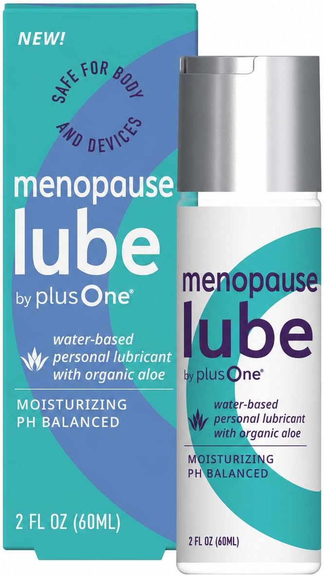 plusOne Menopause Lube – Water-Based Lubricant with Organic Aloe, 2 fl oz | Extra-Moisturizing Personal Lubricant, Organic Aloe, pH-Balanced for Menopausal Dryness & Comfort, Glycerin & Paraben Free