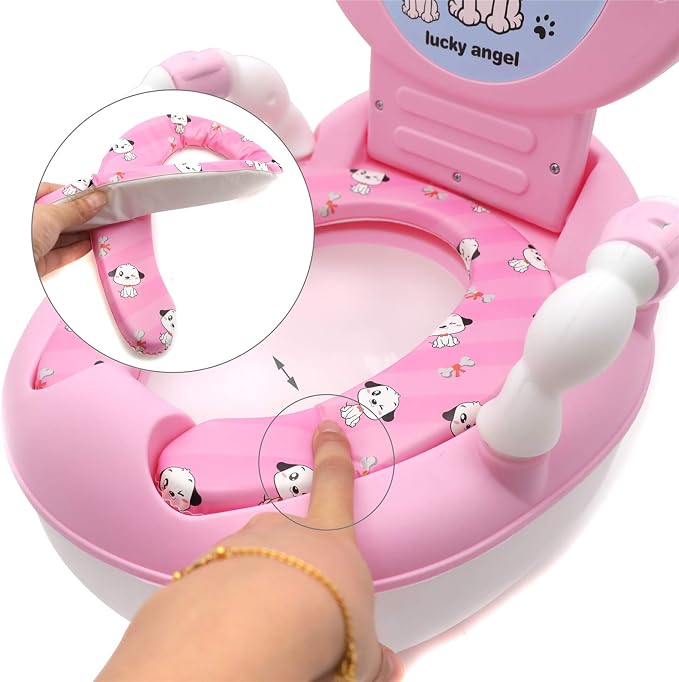 XKMT- Baby Kids Portable Bear Blue Potty Training Seat Toddler Lovely Toilet Seat Stool Chair [P/N: ET-BABY003-PINK]