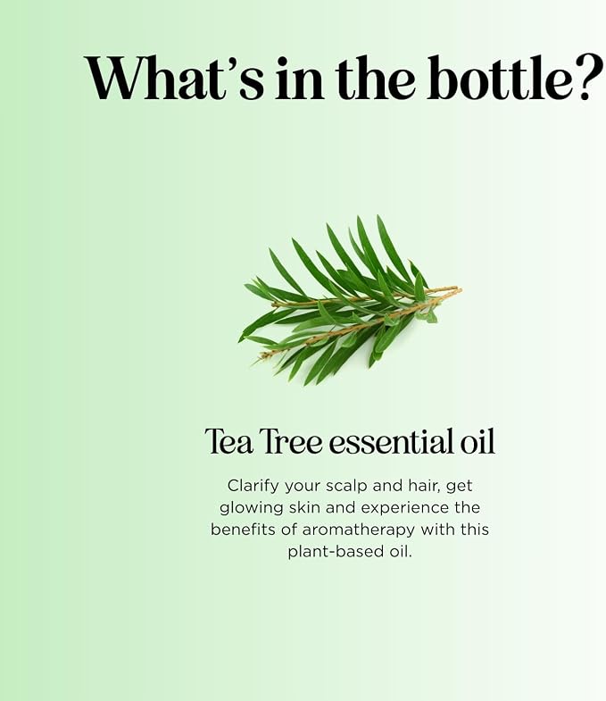 Pure Tea Tree Oil for Hair Skin and Nails - 100% Pure Undiluted Tea Tree Essential Oil with Dropper for Topical Uses Aromatherapy Diffusing and Home and Beauty DIYs - Vegan and Cruelty Free (1 Fl Oz)