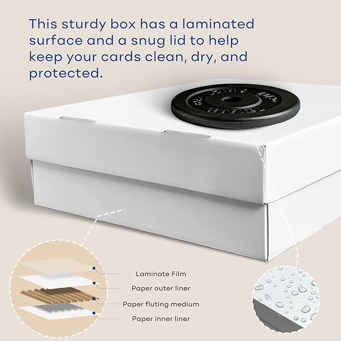 Fageverld 2-Pack Trading Card Storage Box, 3200 Count Cardboard 4 Row Card Box for MTG TCG Baseball Sports Cards Collection, Top loader Storage Boxes, includes Card Dividers & Stoppers