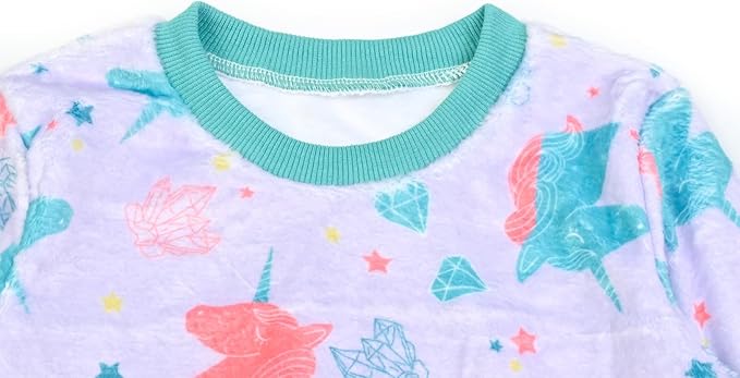 QPANCY Matching Doll & Girls Fleece Pjs Set kids Fall Winter Long Sleeve Sleepwear 2 Piece Pajamas