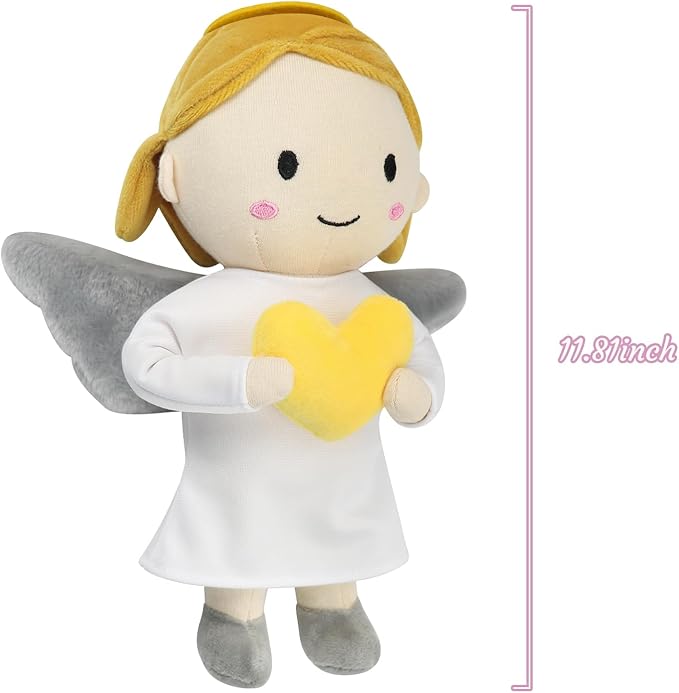 free-space Angel Plush Doll Boy/Girl Baptism Gifts Guardian Angel Doll Toy (Girl)