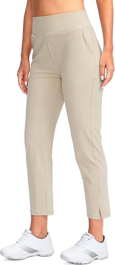 YYV Women's Golf Pants High Waist Stretch Ankle Pants with Pockets | Work Ankle Pants, Dress Pants with 4 Pockets, For Yoga Business Travel Casual