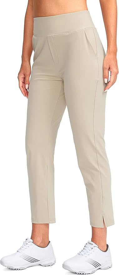 YYV Women's Golf Pants High Waist Stretch Ankle Pants with Pockets | Work Ankle Pants, Dress Pants with 4 Pockets, For Yoga Business Travel Casual