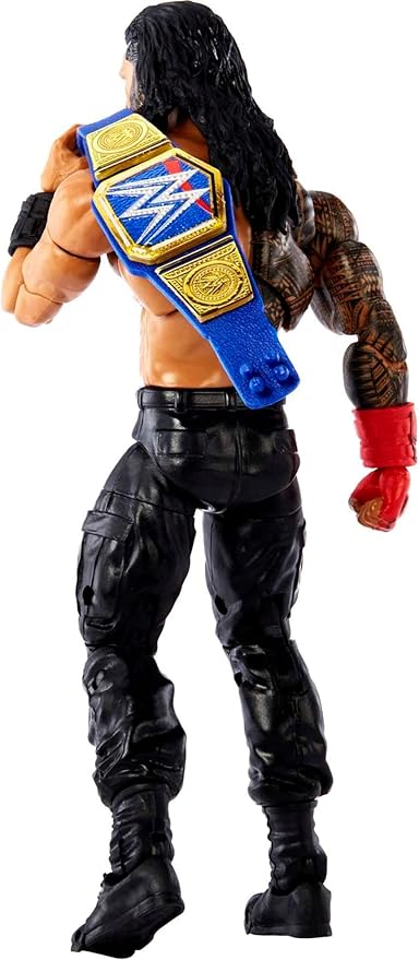 Mattel Ultimate Edition Roman Reigns Action Figure, 6-inch Collectible with Interchangeable Head, Swappable Hands & Universal Championship for Ages 8 Years Old & Up