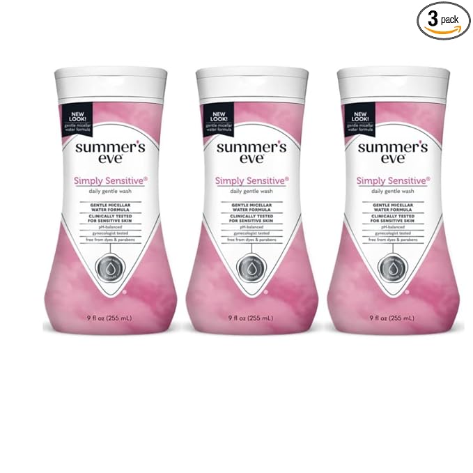 Summers Eve Cleansing Wash, for Sensitive Skin, Simply Sensitive 9 Oz (Pack of 3)