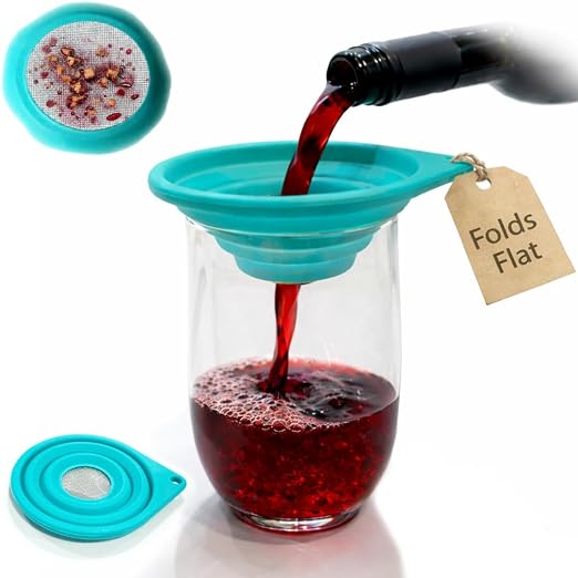 Ultra Fine Mesh Strainer, Collapsible, Small 4 Inch Silicone Funnel with 316 Stainless Steel Sieve, Tea Strainer for Loose Leaf Tea, Pour Over Coffee, Wine, Cocktails for Kitchen, Travel, Camping, RV