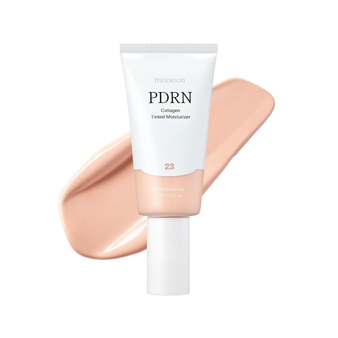 mixsoon PDRN Collagen Tinted Moisturizer - Skincare-Infused Base with Rice PDRN & Peptides, 24H Vibrant Glow & Luminous Hydration, 10 Shades 50ml / 1.69 fl.oz. Korean Glass Skin (No. 23 Aura)
