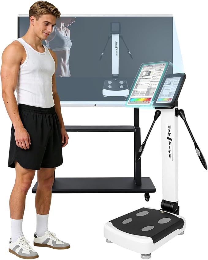 Body Fat Analyzer, 32 Body Composition Metrics, 10.1-inch HD Touch Screen Body Composition Scale, Dual Hand & Foot Electrode Body Fat Measurement Device, Inch/Pound US Units for Home Gym Beauty Salon | Dual Hand & Foot Electrode Body Fat Measurement De...