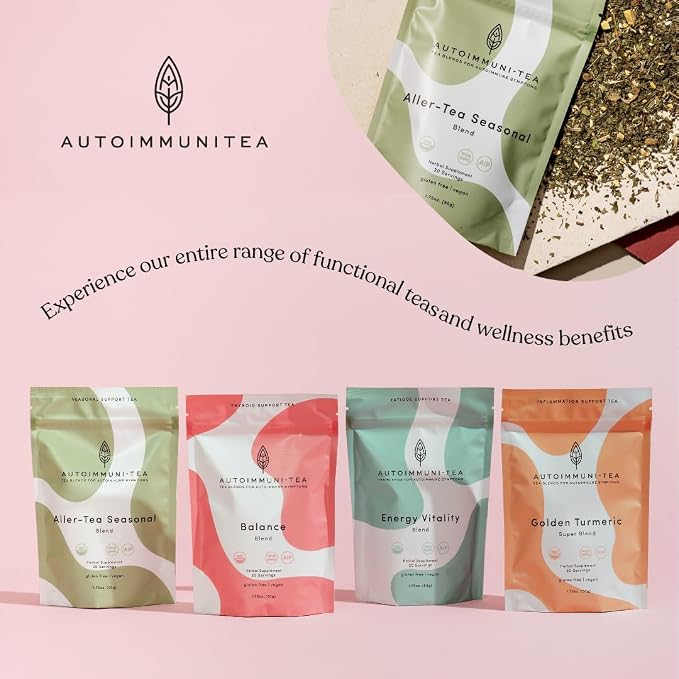 Organic Stinging Nettle Tea Loose Leaf Tea Bags – Soothing Tea for Allergy Relief and Sinus Relief, Lemon Balm, Licorice Root, Caffeine Free, AIP Herbal Seasonal Blend, 15 Count