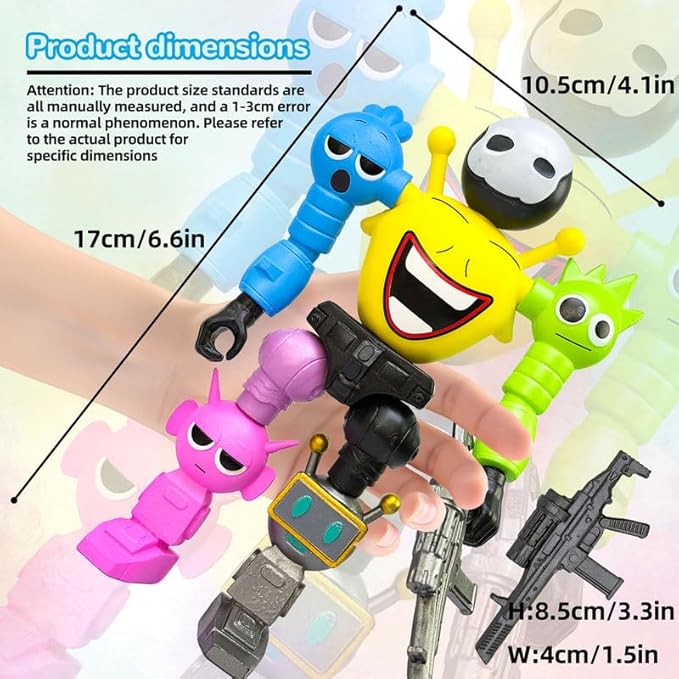 7 Inch Spunky Action Figure - Sprunky Toys Poseable & Detachable Joints Robot, Vibrant Surrealist Collectible for Sprunky Birthday Decorations, Desk Toys & Spunky Gifts (Color-B)
