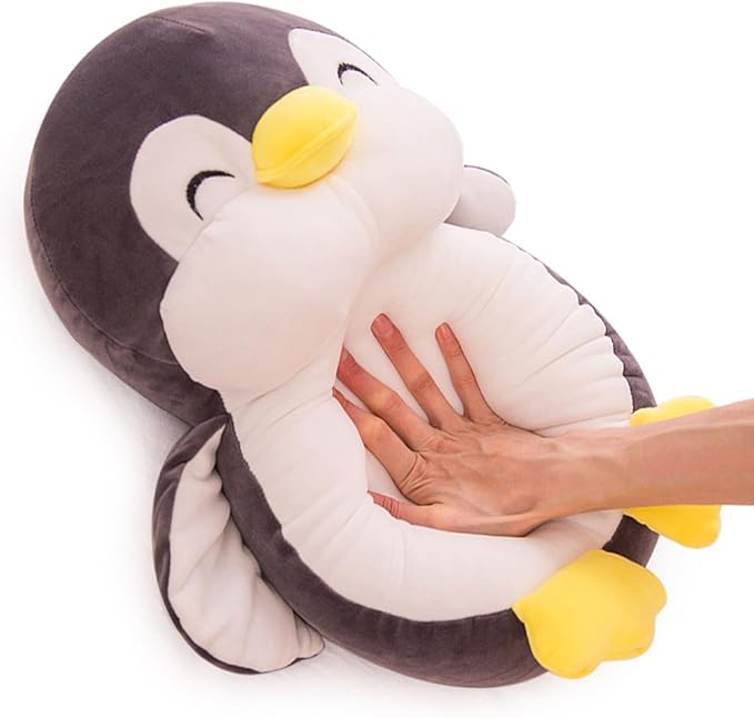 Stuffed Penguin Animal Plush Toys 12 Inch Gray Animal Stuffed Plushies Super Soft Cute Cuddly Pillow Cushion Stuff Dolls Birthday Gifts for Children Kids Boys Girls Room Decor Bedtime, 12Inches