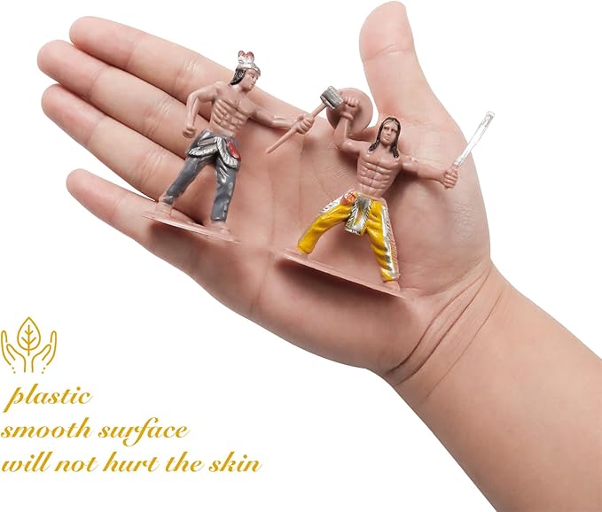 X Hot Popcorn 23 Pcs Miniature Indians Figurines Plastic Indians Action Figurines Diorama Supplies for Scene Decoration Birthday Present