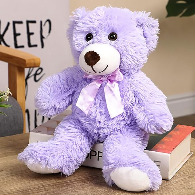 Teddy Bear Stuffed Animal, 12inch Teddy Bear Plush Toy, Birthday Valentine's Day Xmas Gifts for Kids Boys Girls Friends (B-Purple)