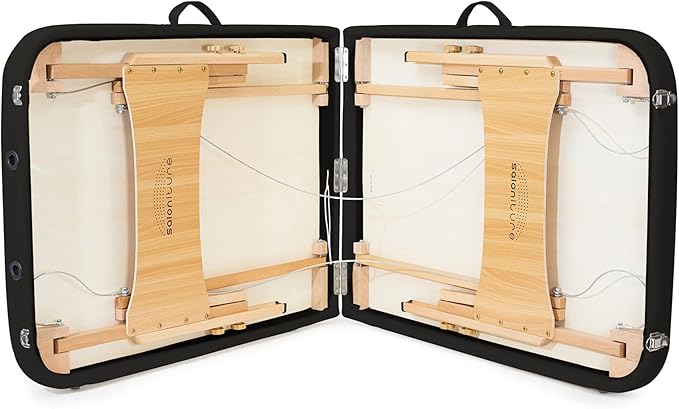Saloniture Basic Portable Folding Massage Table - Black
