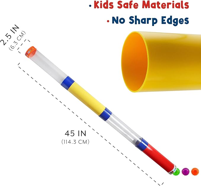 Toy Tunnel Ball Drop Race Track Set (7-Piece Set); Toy Car/Ball Ramp Play Set STEM Toy