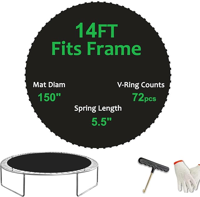 Replacement Trampoline Mat，Heavy-Duty, UV-Resistant & Durable Bounce Pad for 12/14/15ft Round Trampolines - Perfect for Safe & Fun Jumping